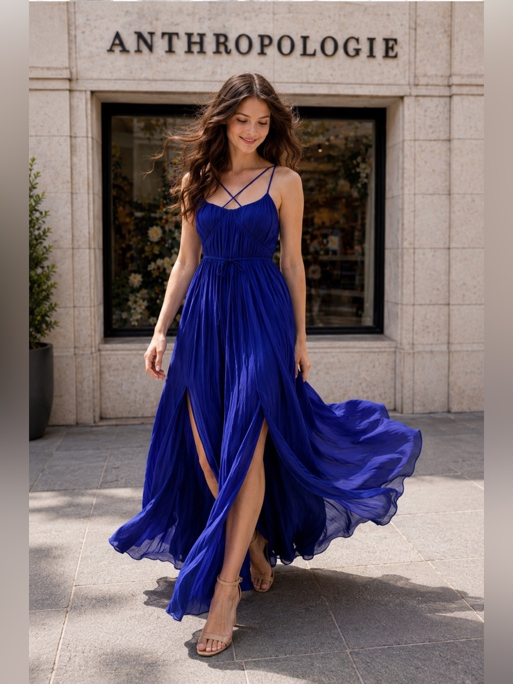 Anthropologie backless maxi dress. Size XS